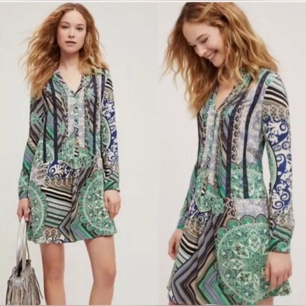 Tiny by Anthropologie Caviana Paisley Mixed Print Dress Size Medium